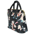 Bolso de mano y bandolera grande Lucia Flor Negro Beige | CHULA Tulum