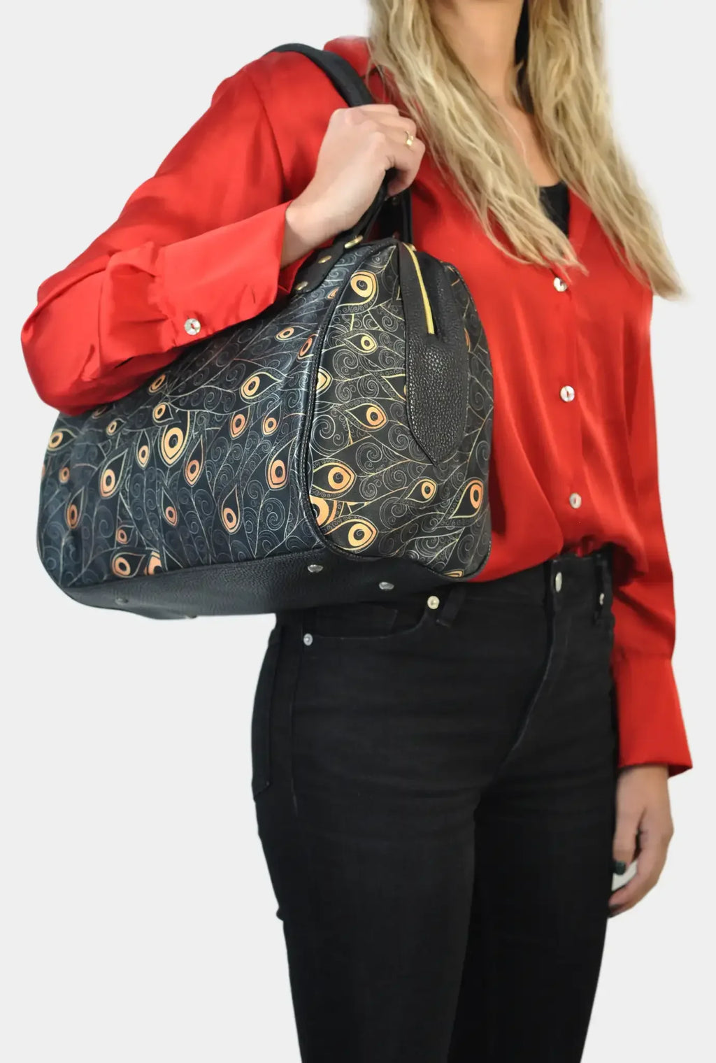 Bolso de hombro mediano Celia Peacock Golden | CHULA Tulum