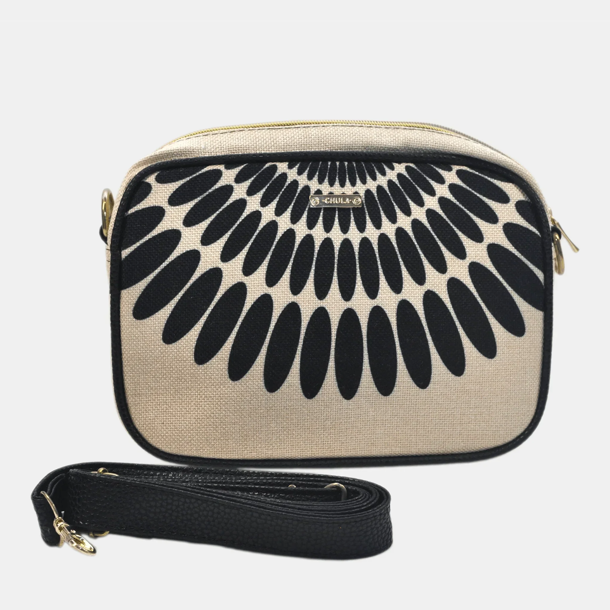 Bolso bandolera pequeño MIA Shoulder Petalos Negros | CHULA Tulum