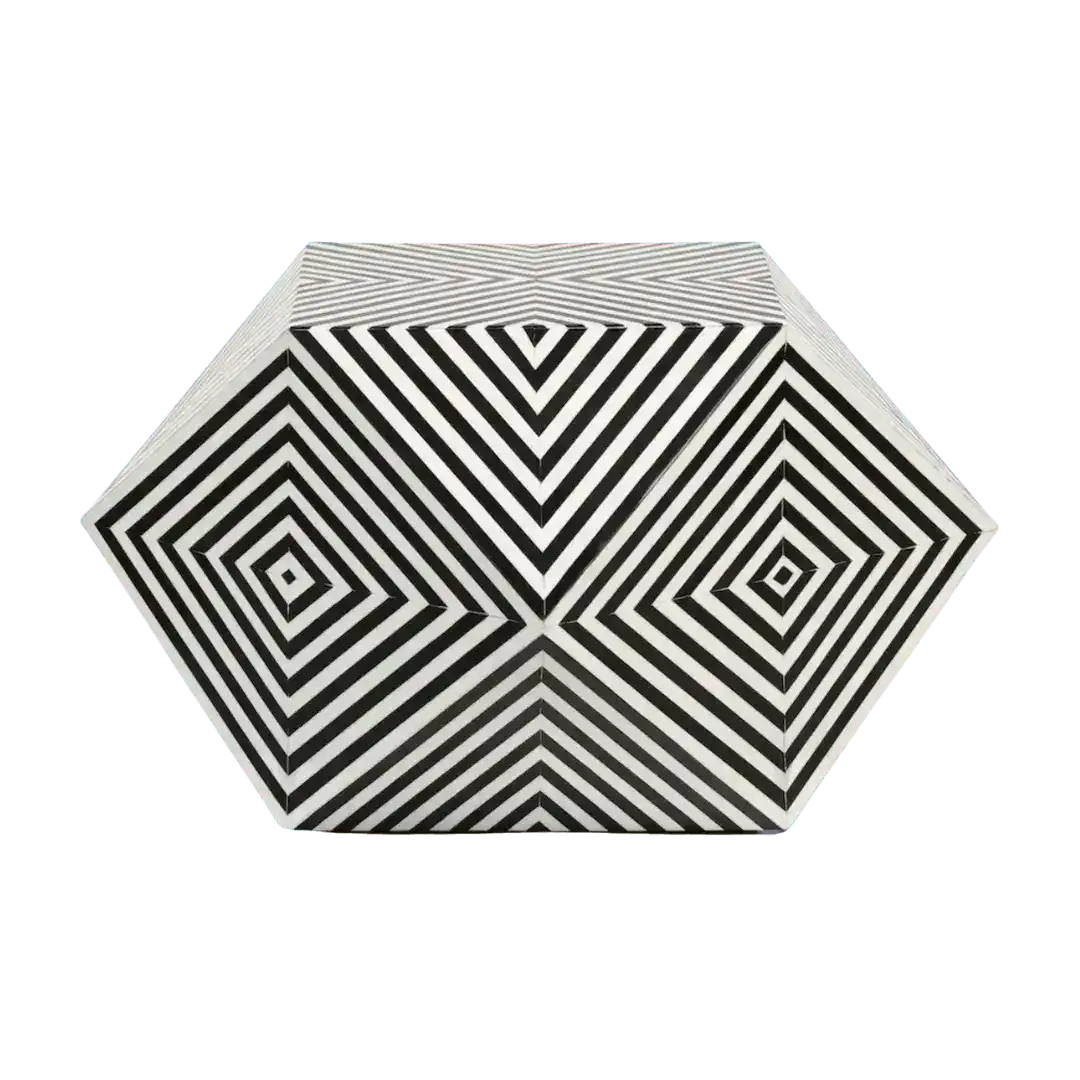 Bone Inlay Black and White Geometric Stardom Coffee Table