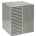 Bone Inlay Black and White Modern Side table