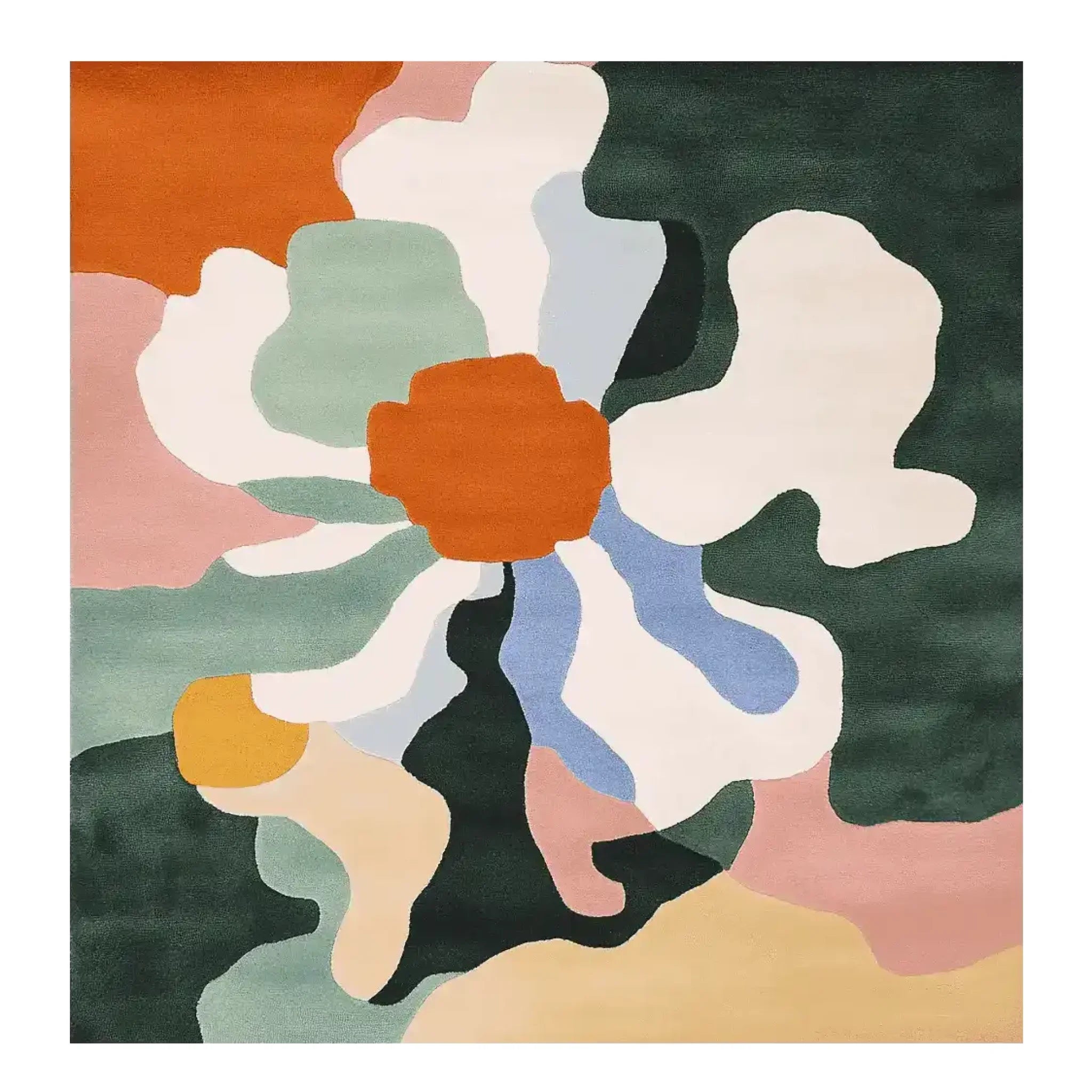 Botanic Shape Collapse Hand Tufted Rug