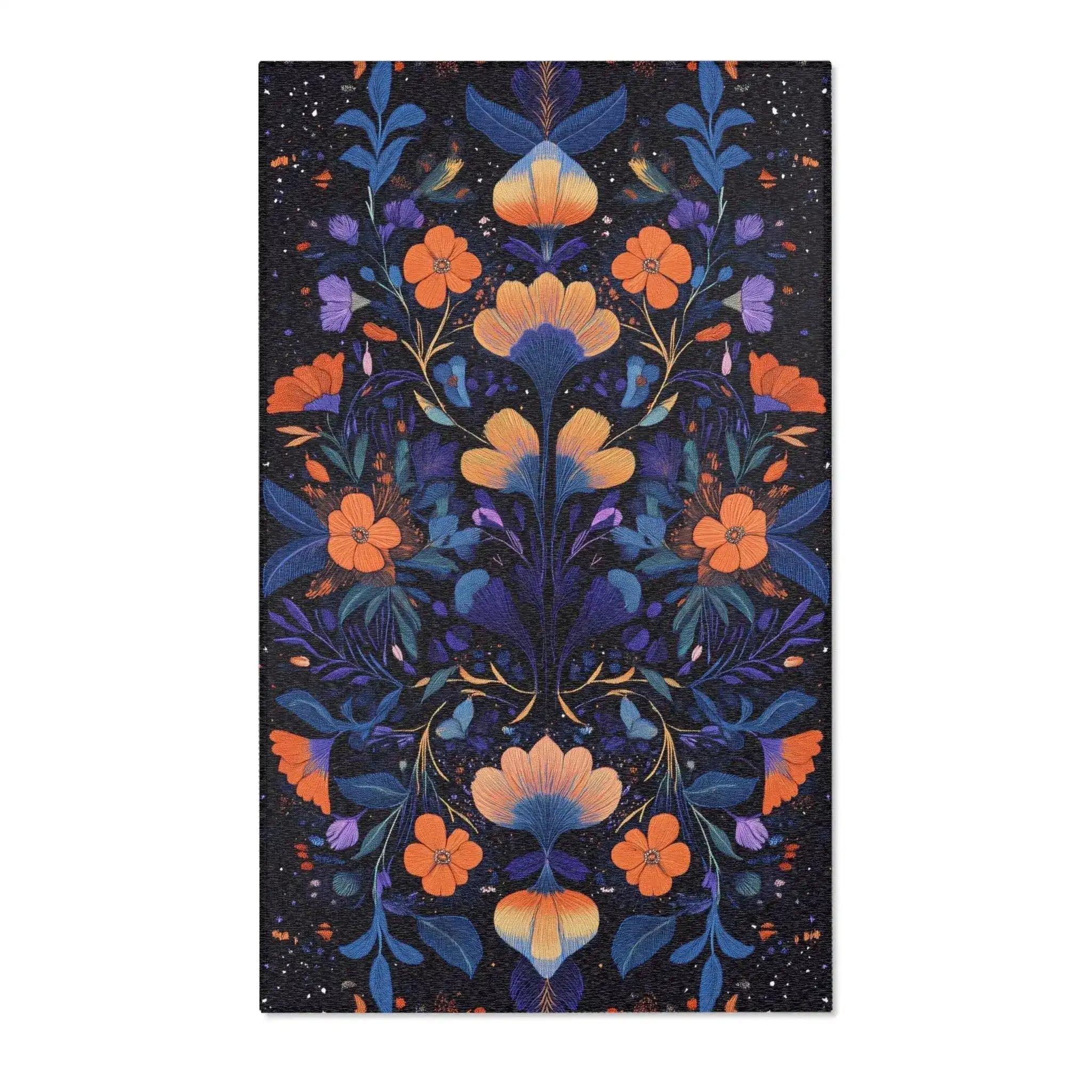 Botanical Bliss Floral Design Accent Rug