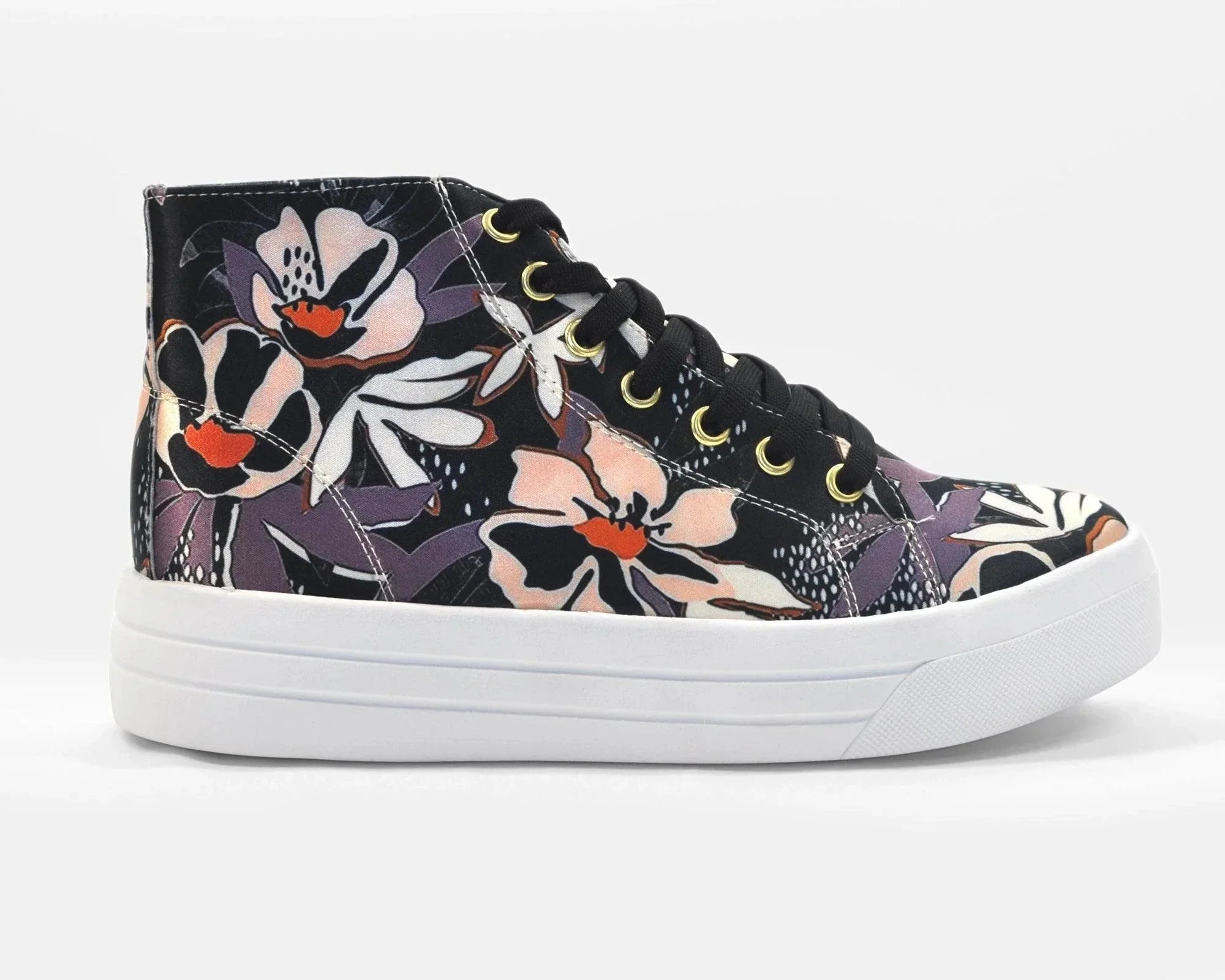 Botas Urbanas Altas de Mujer Flores Coloridas - Moda Sostenible | CHULA Tulum