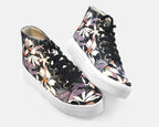 Botas Urbanas Altas de Mujer Flores Coloridas - Moda Sostenible | CHULA Tulum