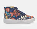 Botas Urbanas Altas de Mujer Flores Mandala azul - Moda Sostenible | CHULA Tulum