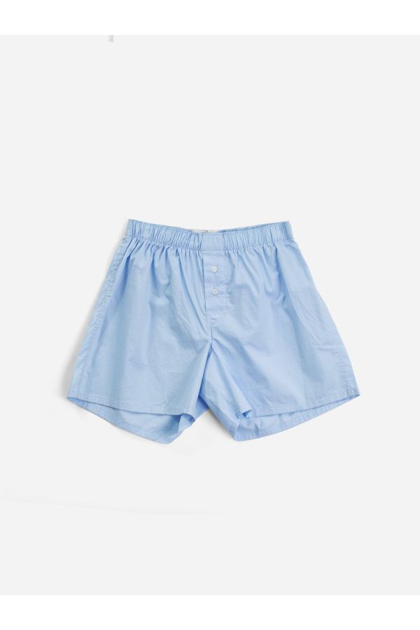 Handvaerk Lightweight Poplin Cotton Boxer Short — Powder Blue