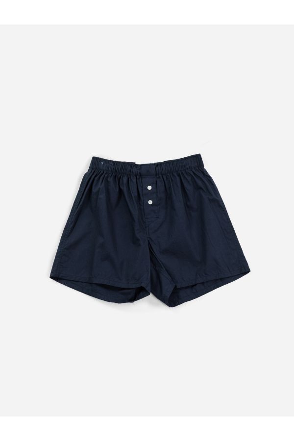 Handvaerk Fine Cotton Boxer Shorts — Navy