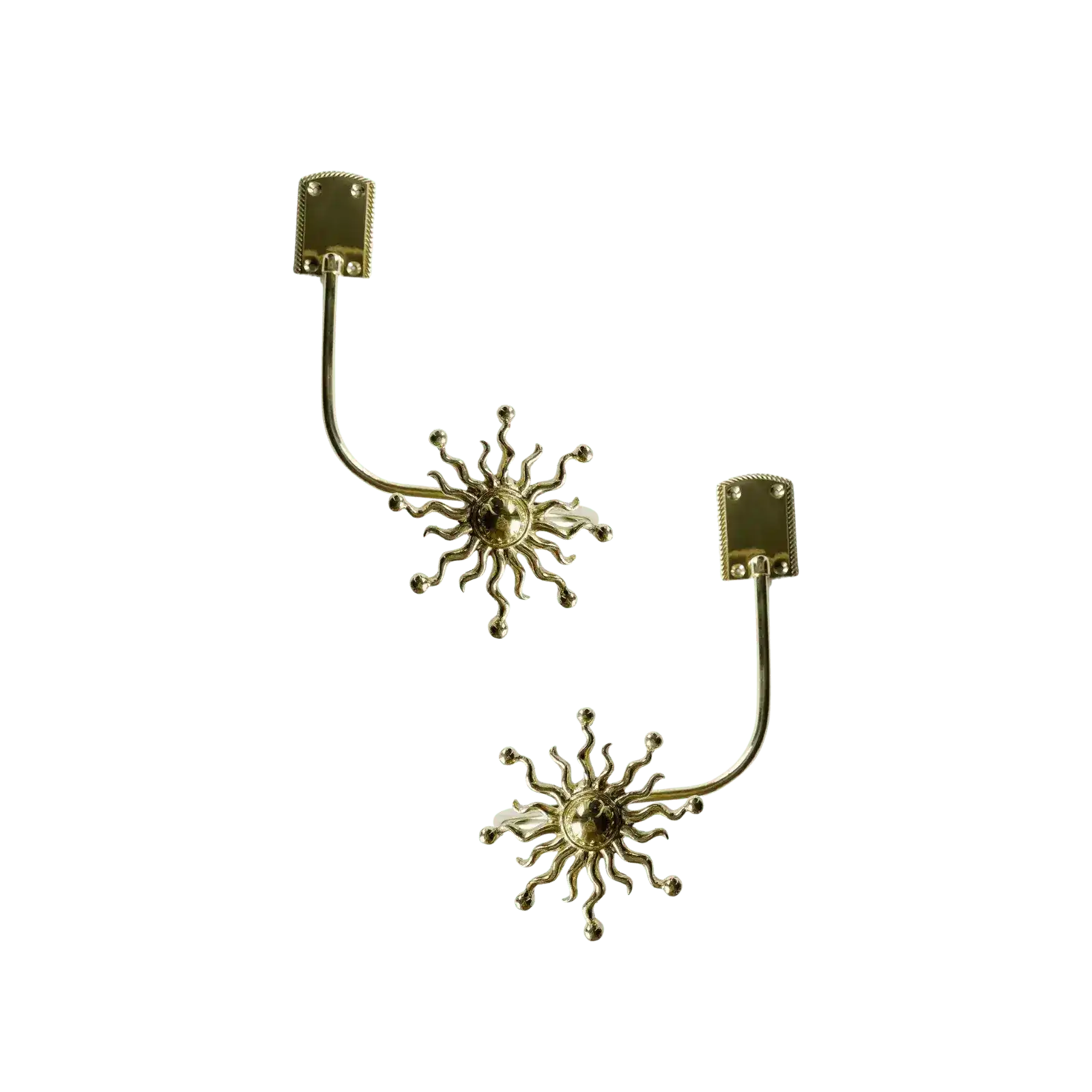 Brass Sun Burst Curtain Hook