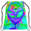Alien Melt Purple Drawstring Bag