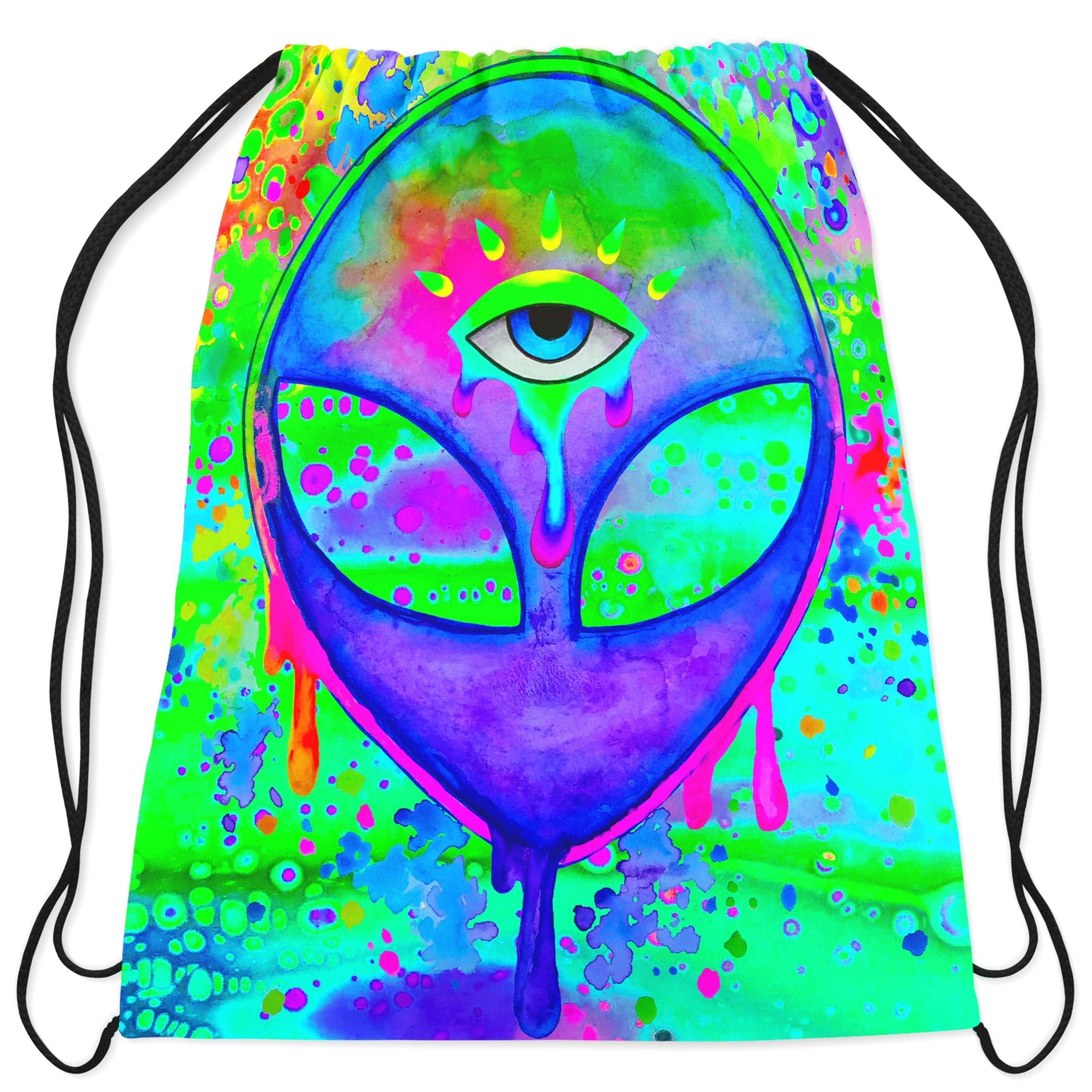 Alien Melt Purple Drawstring Bag