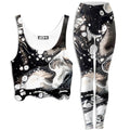 Monochrome Melt Crop Top and Leggings Combo