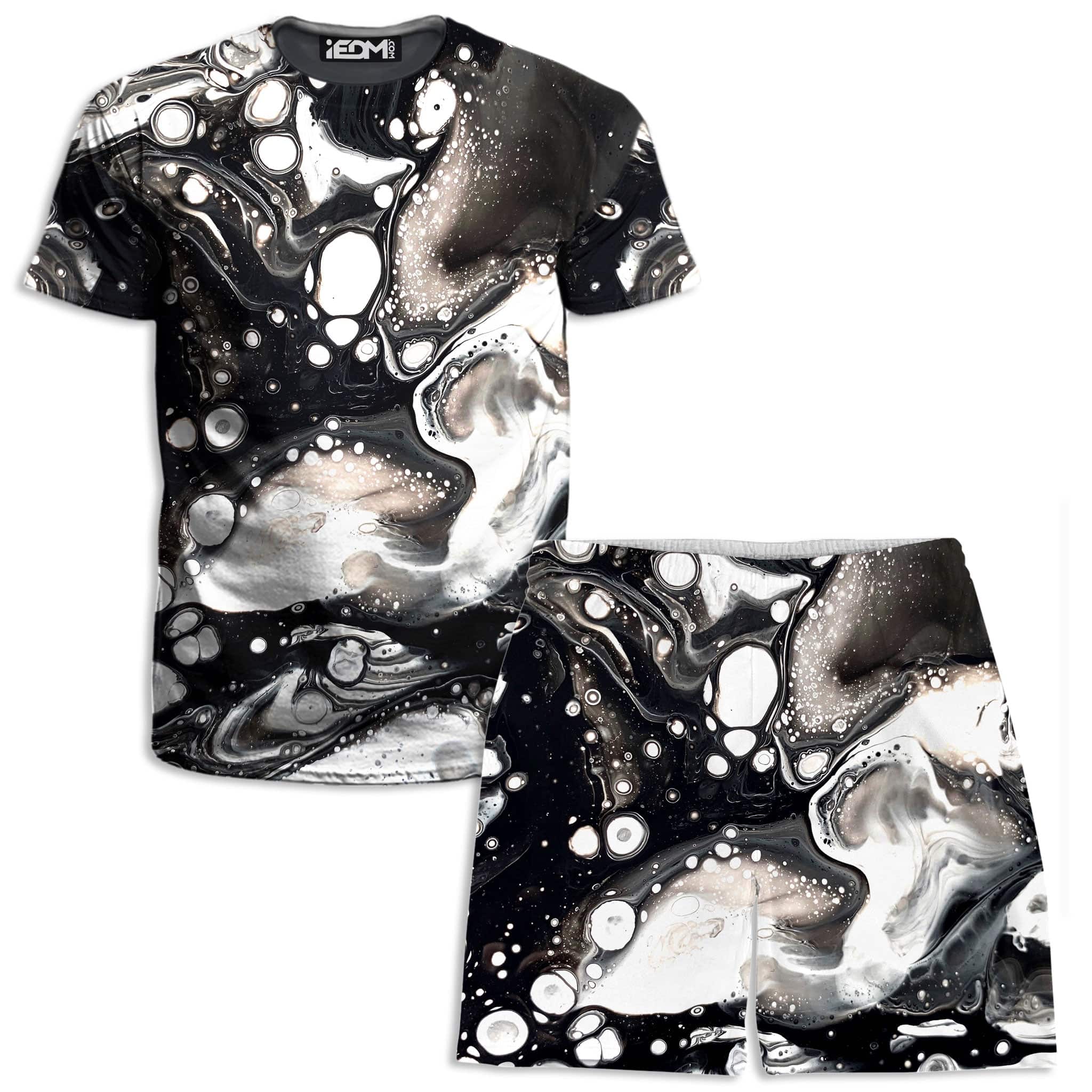 Monochrome Melt T-Shirt and Shorts Combo
