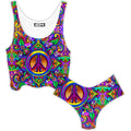 Peace Stock Crop Top and Booty Shorts Combo