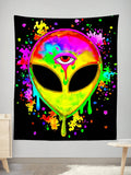 Splatter Alien Yellow Tapestry