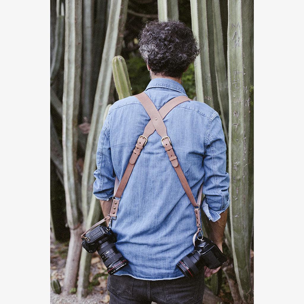 Berlin #703 - Tanned dual leather camera strap