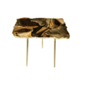 Brown Agate Quartz Organic Edge Accent Table
