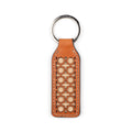 Brown Laser Cut Leather Keychain