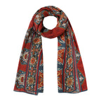 Isfahan-Inspired Red & Blue Scarf – 100% Modal