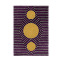 Burgundy Golden Geometric Hand Tufted Wool Rug