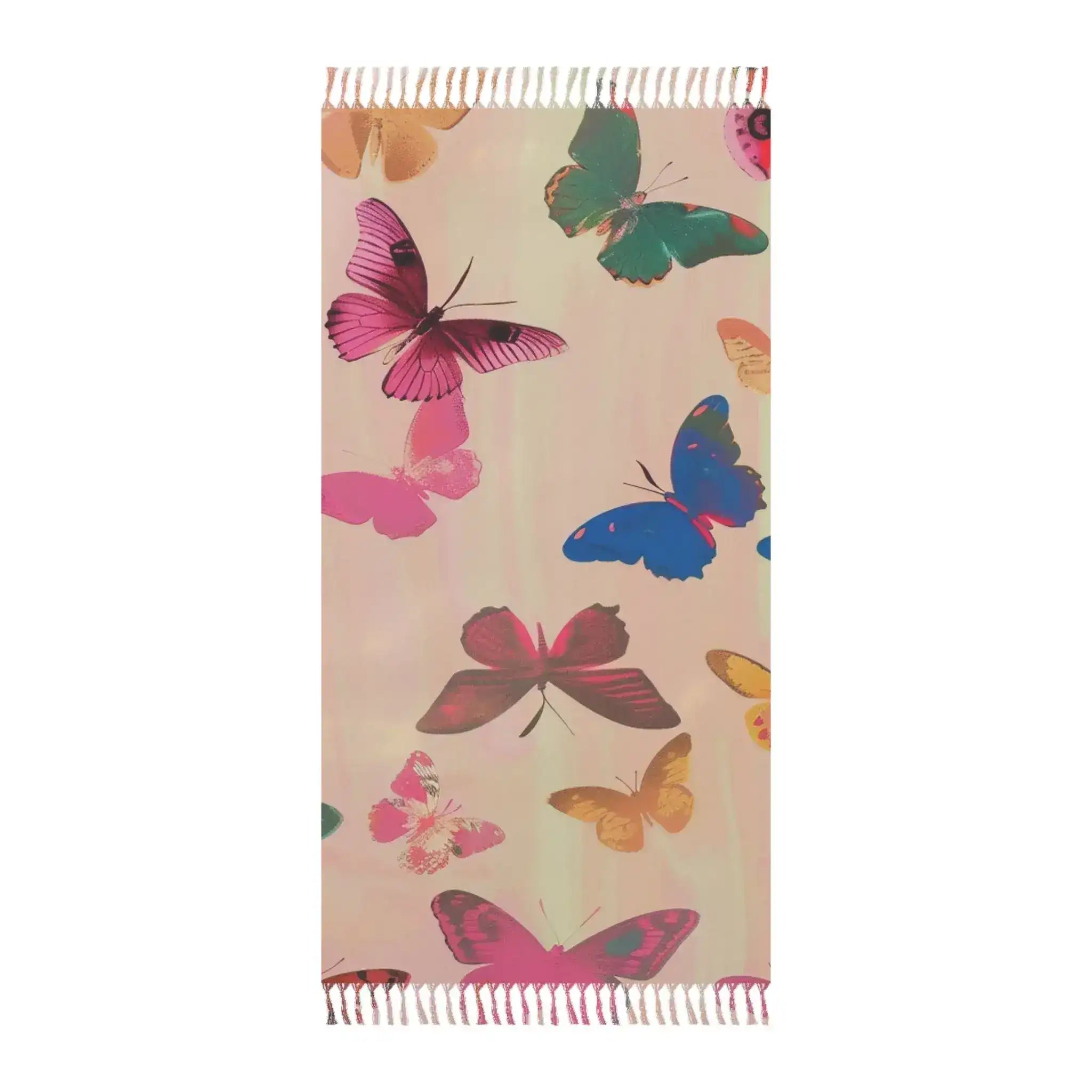 Butterfly Dreamscape Pink Beach Towel