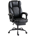 High-Back Executive Office Chair 360° Swivel, Reclining, Pullout Footrest, Black
