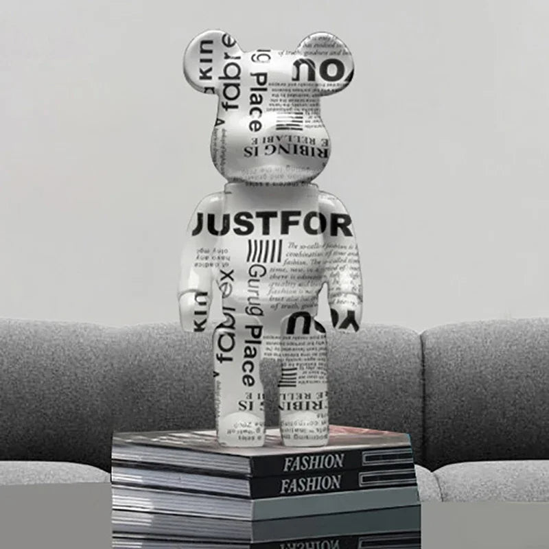 ArtZ® Graffiti Bear Sculpture - White
