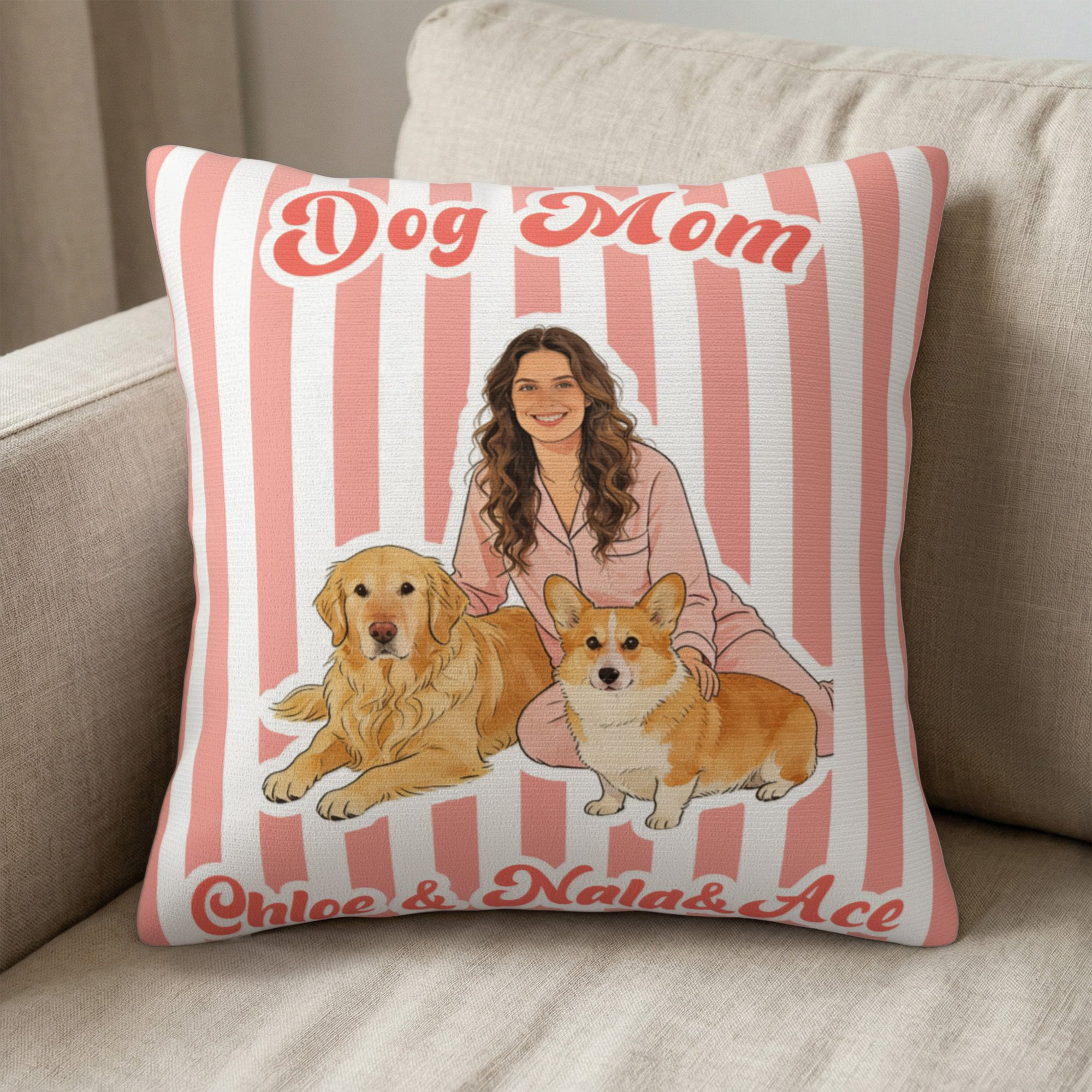 Funda de cojín personalizada con nombre y título de la mascota, regalo de cumpleaños, día de la madre, para la dueña de una mascota.