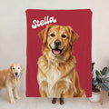 Manta personalizada con nombre y foto de mascota en estilo pintura al óleo para decoración del hogar Regalo de Navidad y Cumpleaños para los amantes de las mascotas