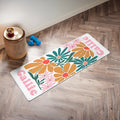 Esterilla de yoga antideslizante floral danesa boho personalizada con nombre Accesorios deportivos de fitness Regalo de equipo de cumpleaños para amantes del yoga