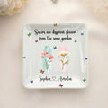 Personalizada Nacimiento Flor Cuadrado de cerámica Baratija Joyería Plato con Nombre y Título Cumpleaños Afirmación Regalo para Amigos Hermanas Besties