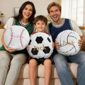 Almohada personalizada bordada con el nombre del jugador de fútbol, voleibol, baloncesto, pelotas de deporte, decoración del hogar, regalo de cumpleaños.