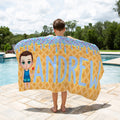 Toalla de playa personalizada de microfibra de secado rápido con el nombre Ice Cream Drip Cartoon Summer Travel Essentials Birthday Gift for Family Friends