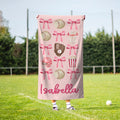 Personalizada Fútbol Béisbol Deportes Coqueta Lazo Nombre De Secado Rápido Sobredimensionada Toalla de Playa Viaje de Verano Esencial Equipo Regalo de Cumpleaños para los amantes del deporte