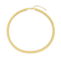 Gold Rib Link Necklace