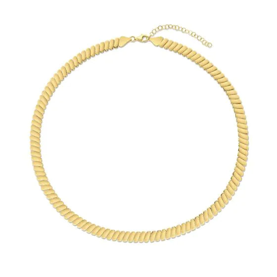Gold Rib Link Necklace