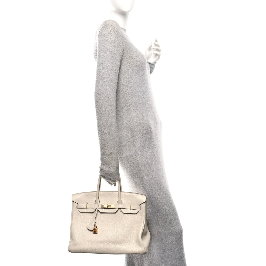 Hermes Taurillon Clemence Birkin 35 Craie