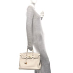 Hermes Taurillon Clemence Birkin 35 Craie