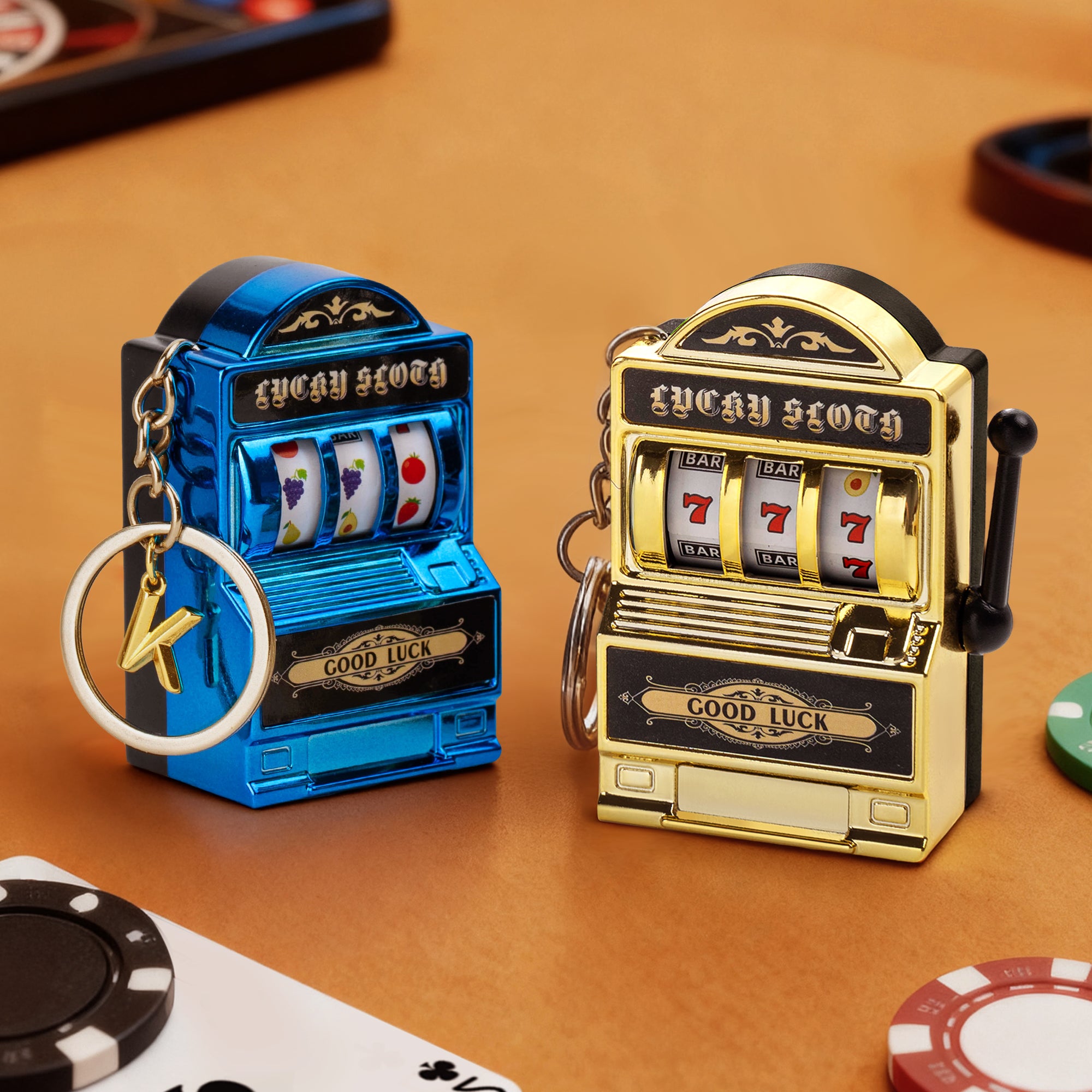 Personalizado Mini Slot Machine Bag Tag Llavero con Inicial Charm Cumpleaños Aniversario Fiesta Regalo para Gambler Slot Lover