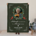 Personalizado Siempre estoy contigo Corona de flores Cardenal Manta suave con foto Nombre y fecha Decoración del hogar Regalo conmemorativo para la familia Amigos