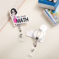 Personalizado lindo personaje de dibujos animados de acrílico retráctil badge carrete con el nombre y el tema de vuelta a la escuela Día del Maestro regalo de cumpleaños para los maestros