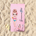 Personalizada Nacimiento Flor Caricatura Personaje Secado Rápido Sobredimensionada 2 en 1 Mochila Toalla de Playa con Nombre Fiesta Viaje Cumpleaños Regalo para Familia Amigos