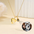 Collar personalizado de proyección de la pata del corazón con el nombre grabado Pet Loss Memorial Jewelry Birthday Gift for Pet Lovers Owners