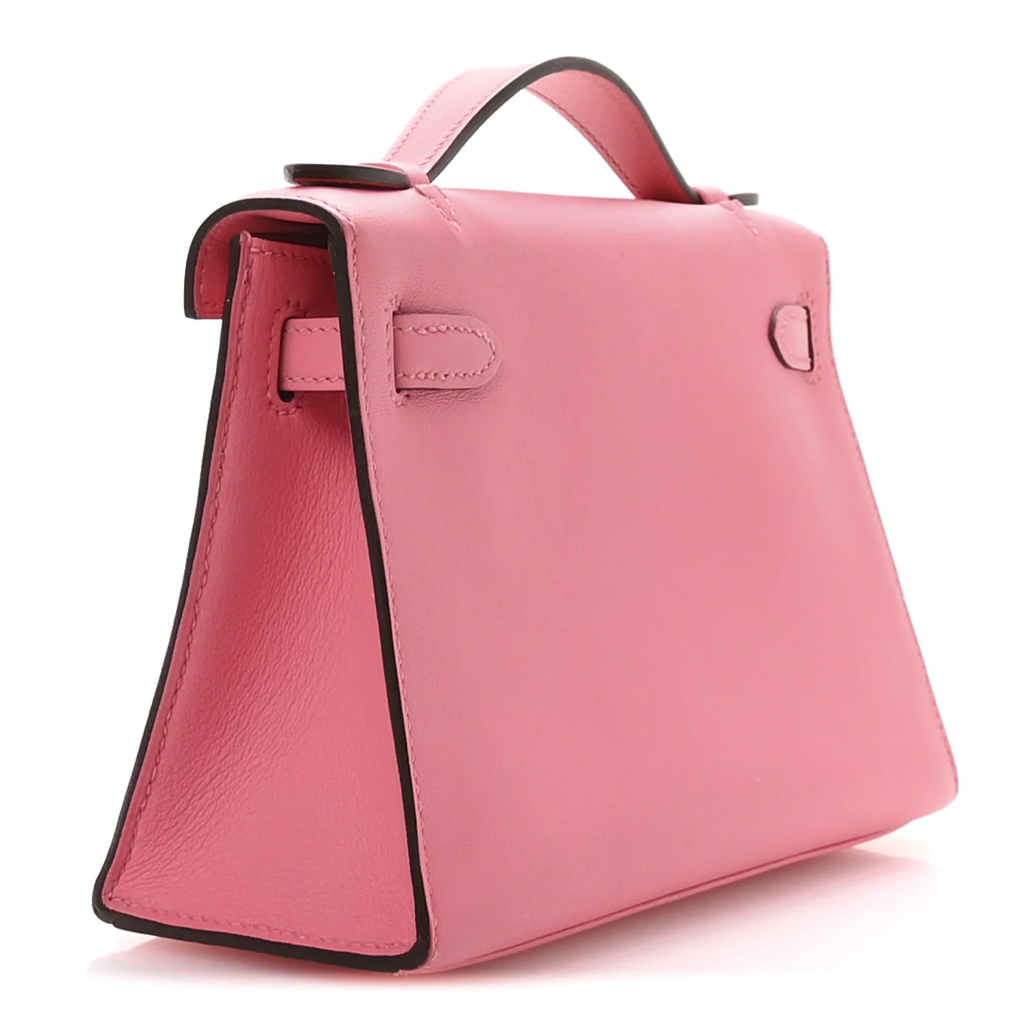 Hermes Swift Kelly Pochette Clutch Rose Azalee