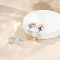 Personalizado 1-5 Cuadrado Familia Birthstones Pendientes Dainty Joyería Cumpleaños Aniversario Regalo para Mujeres