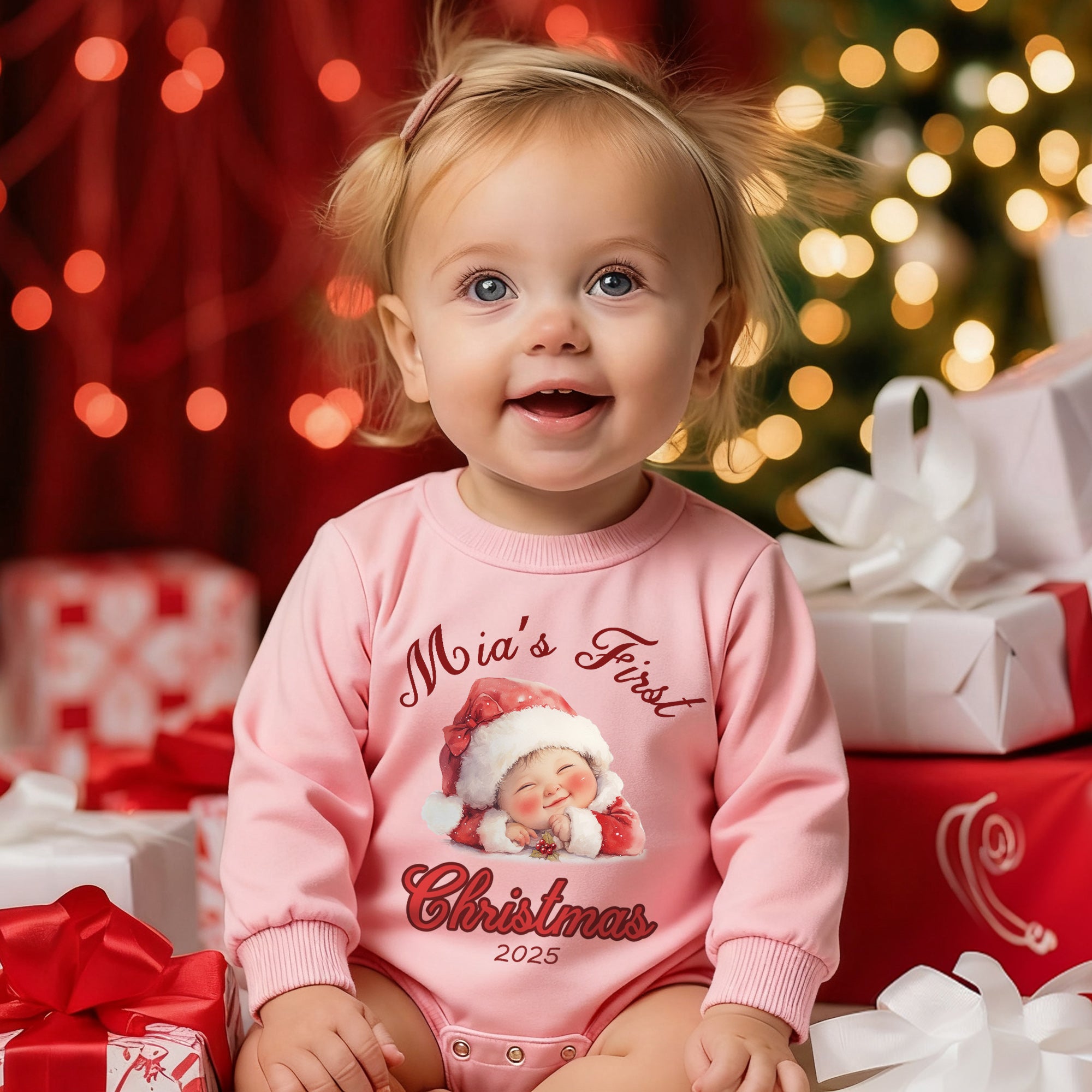 Personalizado Adorable bebé 100% algodón body con nombre Baby Shower Regalo de Navidad para bebés recién nacidos