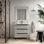 BATHME TRIO Conjunto Completo Mueble de Baño 3 Cajones Color Roble Estela