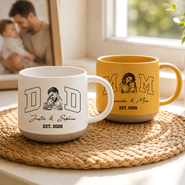 Taza de cerámica de 12 oz con nombre y año para uso diario en el hogar y la oficina Regalo de cumpleaños para padres en el día del padre