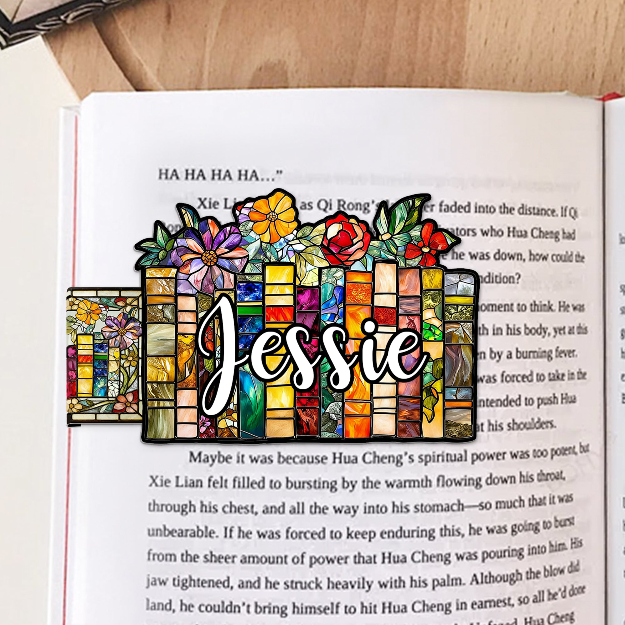 Vidriera Personalizada Floral Marcapáginas Magnético Clip con Nombre Uso Diario Club de Lectura Regalo de Cumpleaños para Rata de Biblioteca Amante de los Libros