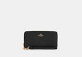 COACH® Women's Cartera Con Cremallera Perimetral Larga en Negro | Cuir